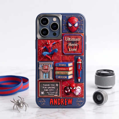 Personalized Spider Hero Phone Case - Superhero Back to School Gift