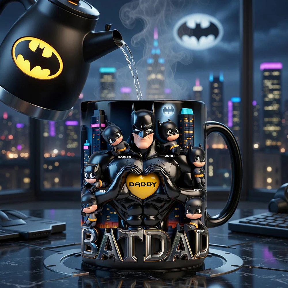 Strong Dad and Kids Coffee Mug - Personalized Gifts For Dad