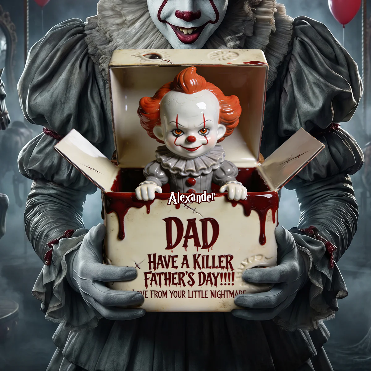 Horror Dad and Kids Acrylic Plaque - Personalized Gifts For Dad