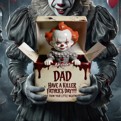 Horror Dad and Kids Acrylic Plaque - Personalized Gifts For Dad
