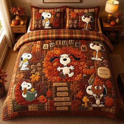 Lovely Fall Foliage Patchwork Quilt Bedding Set - Personalized Gifts