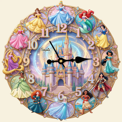 Personalized Gifts For Princess Fans Acrylic Hanging Wall Clock