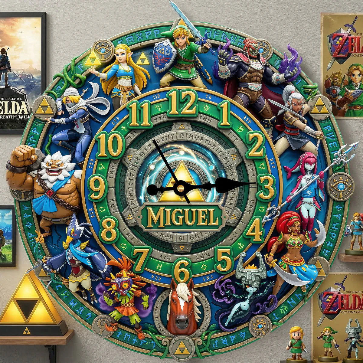 Legendary Fantasy Warriors Acrylic Hanging Wall Clock - Personalized Gifts