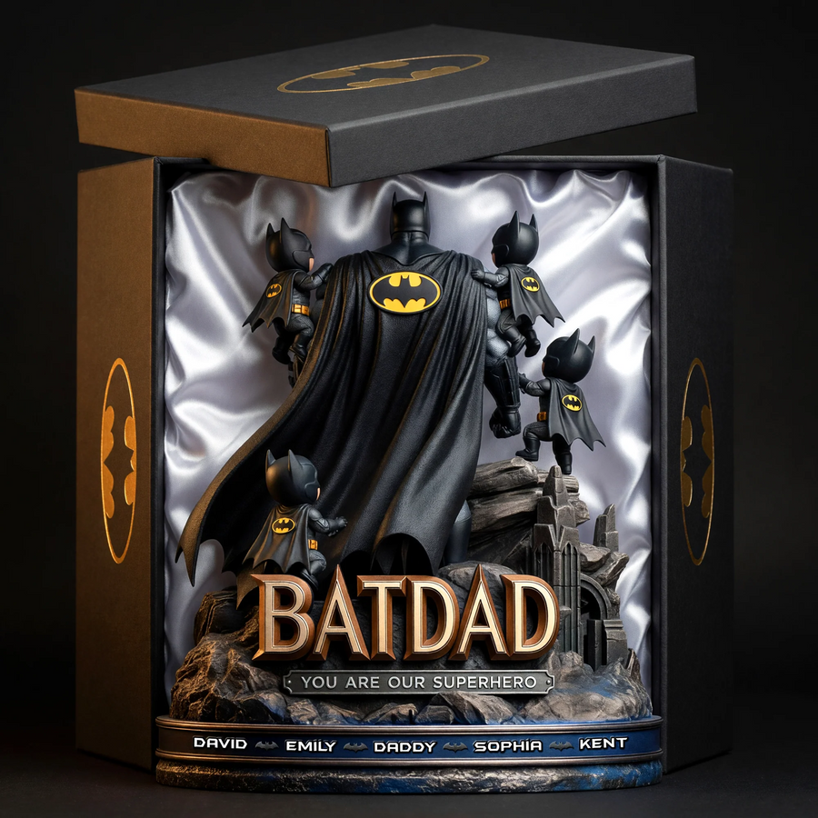 Bat Family Tribute Acrylic Plaque - Personalized Gifts For Dad
