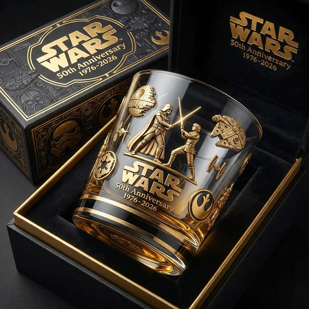 Space Fantasy Anniversary - Personalized Personalized The Force Whiskey Glass
