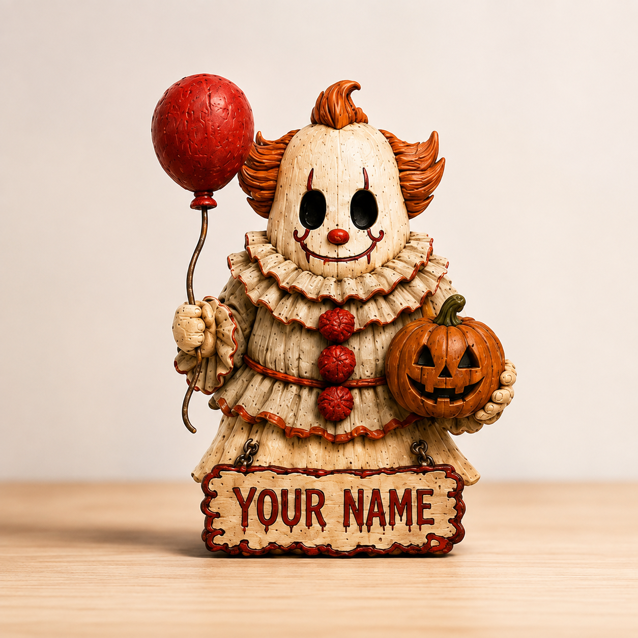 Personalized Horror Villain Wooden Plaque - Custom Halloween Name Sign
