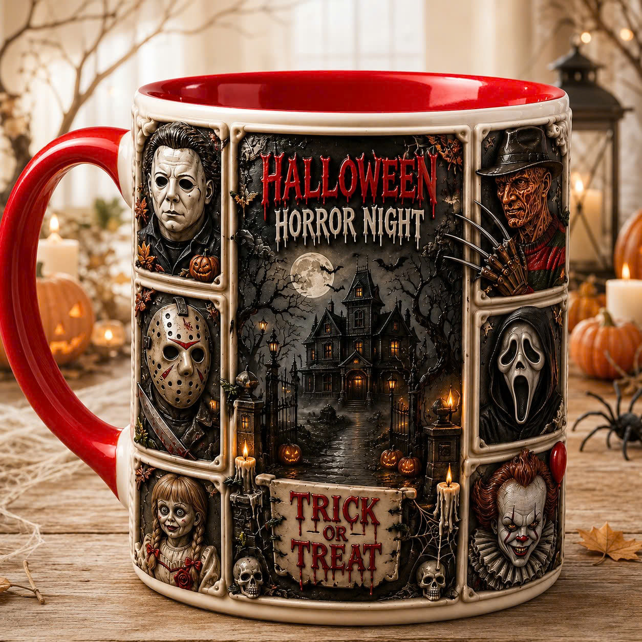 Personalized Halloween Horror Characters - Horror Squads Accent Mug