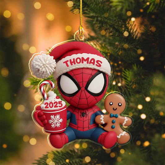 Swing Into Christmas - Personalized Superhero Custom Shaped Acrylic Ornament