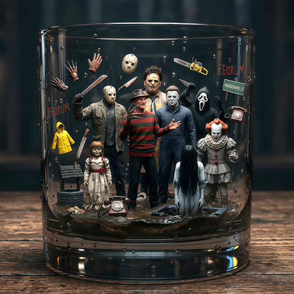 Scary Villain Drinking Glass - Personalized Gifts For Horror Lovers
