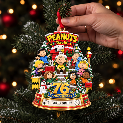 76TH Anniversary Cartoon Friends Ornament - Personalized Christmas Gifts