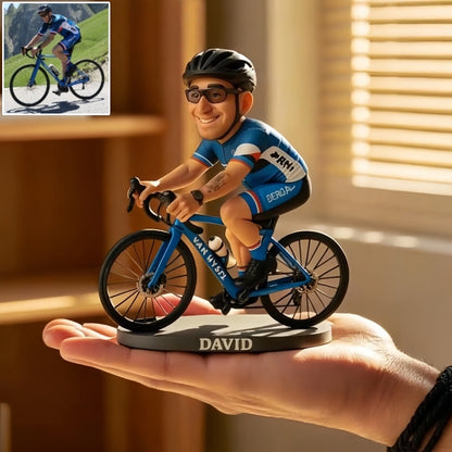 Custom Full-body Mountain Biking Photo Pixar Cartoon Style Acrylic Plaque