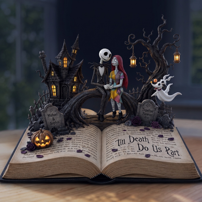 Personalized Skeleton Couple - Halloween Horror Nightmare Custom Shaped Acrylic Plaque