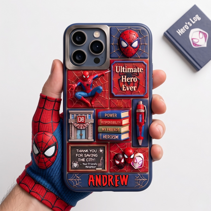 Personalized Spider Hero Phone Case - Superhero Back to School Gift