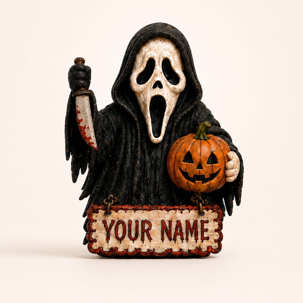 Personalized Horror Villain Wooden Plaque - Custom Halloween Name Sign