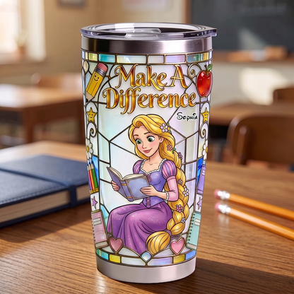 Personalize Magic Princess Teacher Tumbler - Custom Name Tumbler