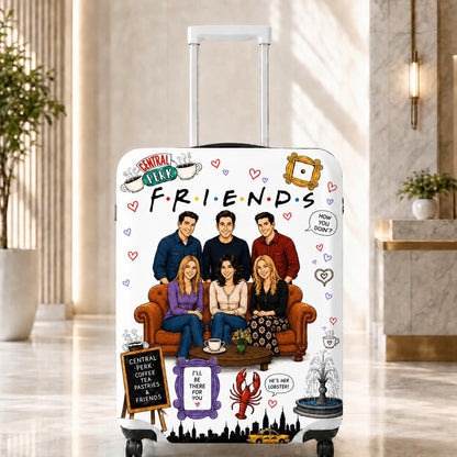 Personalized TV Show Inspired Luggage Cover – Custom Suitcase Protector