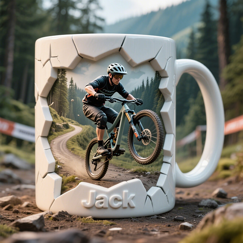 Personalised Bicycle Accent Mug, Holiday Gifts