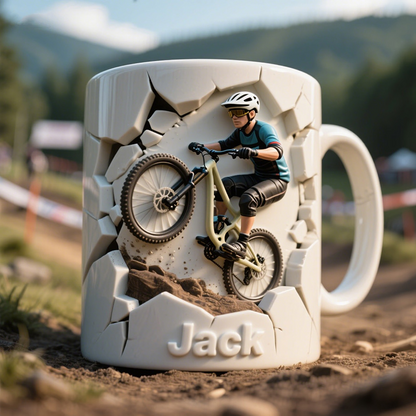 Personalised Bicycle Accent Mug, Holiday Gifts