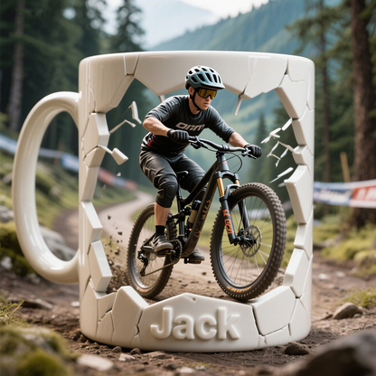 Personalised Bicycle Accent Mug, Holiday Gifts