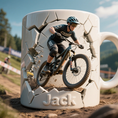 Personalised Bicycle Accent Mug, Holiday Gifts
