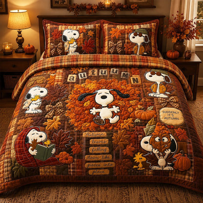 Lovely Fall Foliage Patchwork Quilt Bedding Set - Personalized Gifts