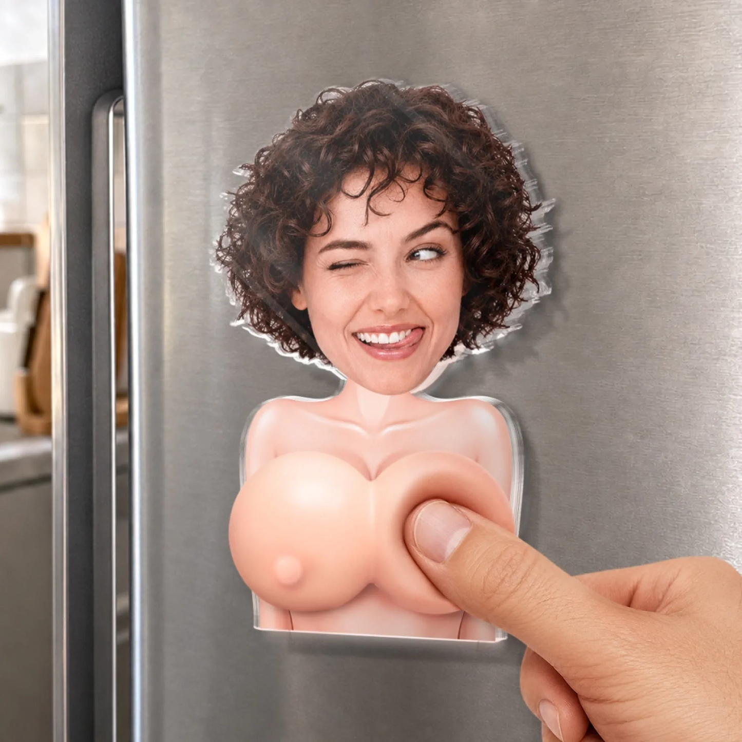 Custom Photo Squishy Acrylic Fridge Magnet – Personalized Anniversary Wedding Gifts For Husband And Wife, Him And Her
