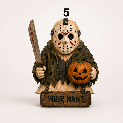 Personalized Horror Villain Wooden Plaque - Custom Halloween Name Sign