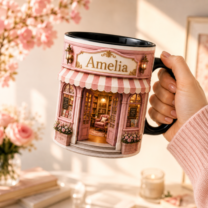 Personalized Book Lover Mug – Custom Bookshop Coffee Mug with Name