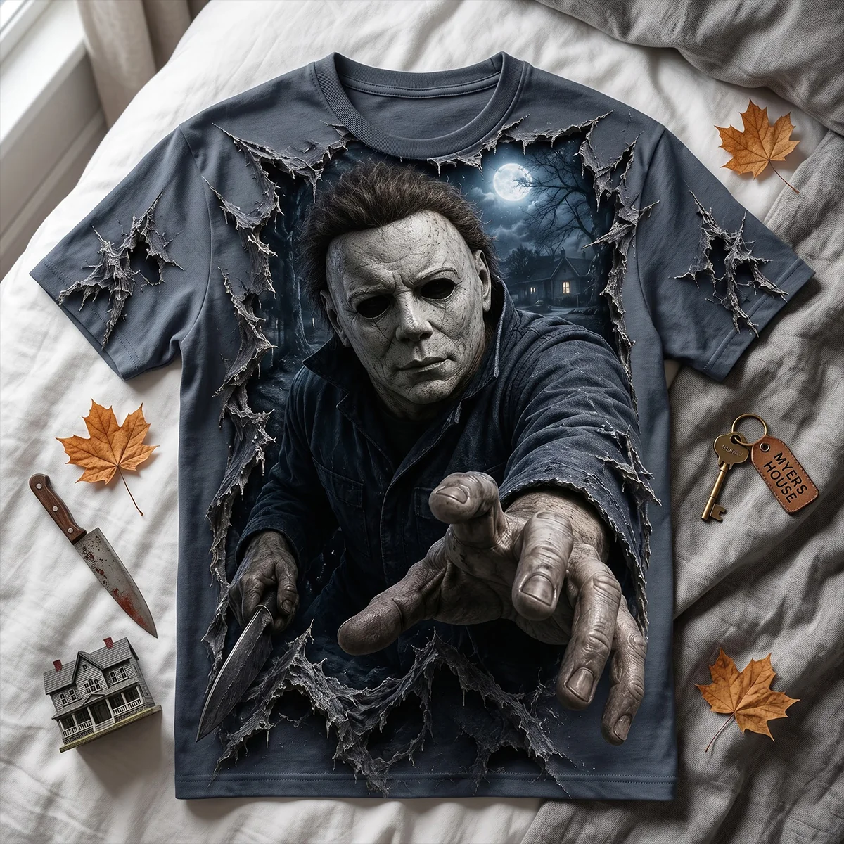 Halloween Horror Characters T-Shirt – Creepy Graphic Tee