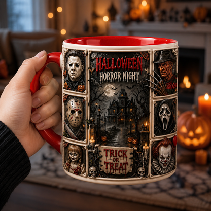 Personalized Halloween Horror Characters - Horror Squads Accent Mug