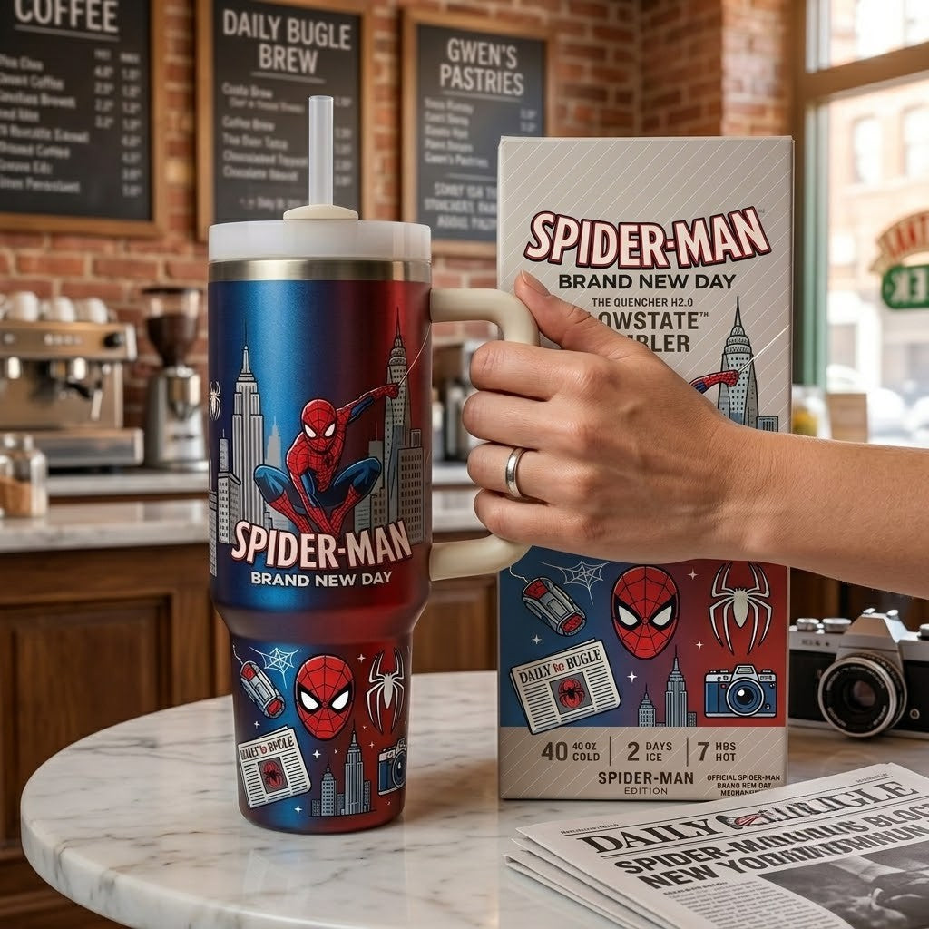 Superhero Web Hero Tumbler with Handle - Adventure Spider Travel Mug