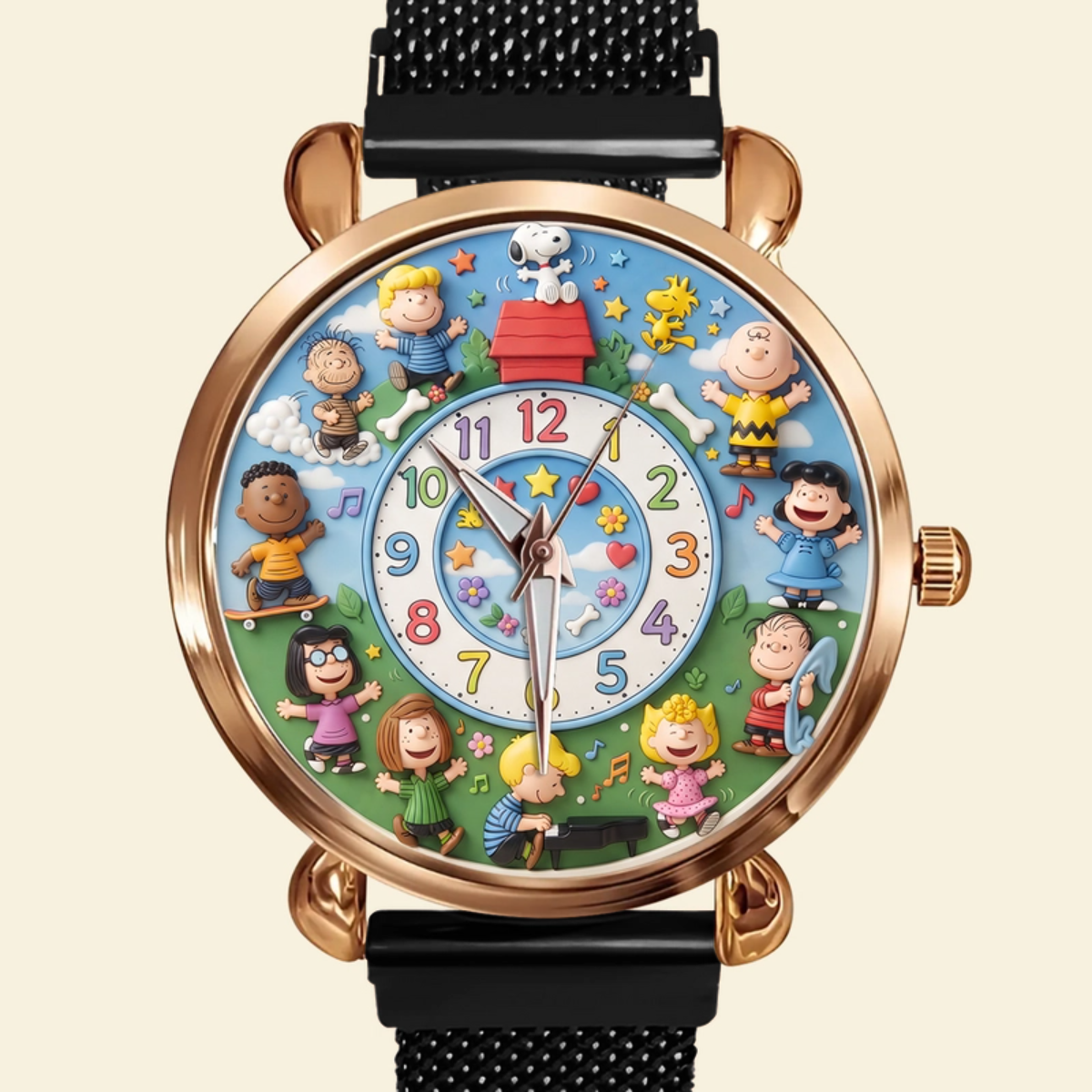 Happy Friends Mesh Strap Quartz Watch - Personalized Gifts
