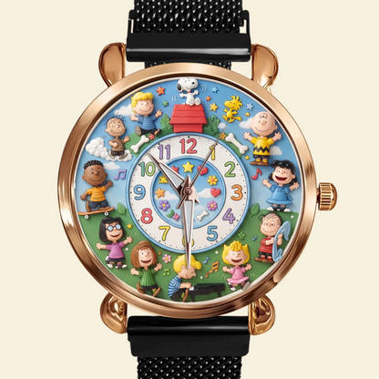 Happy Friends Mesh Strap Quartz Watch - Personalized Gifts
