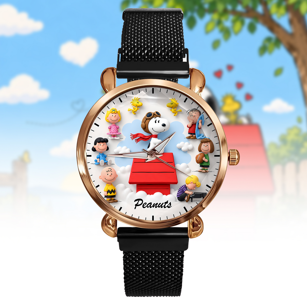Classic Flying Puppy & Friends - Personalized Cartoon Women Hand Watch