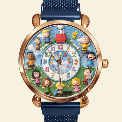 Happy Friends Mesh Strap Quartz Watch - Personalized Gifts
