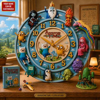 Personalized Fantasy Adventure Hanging Wall Clock - Personalized Gifts For Cartoon Lovers