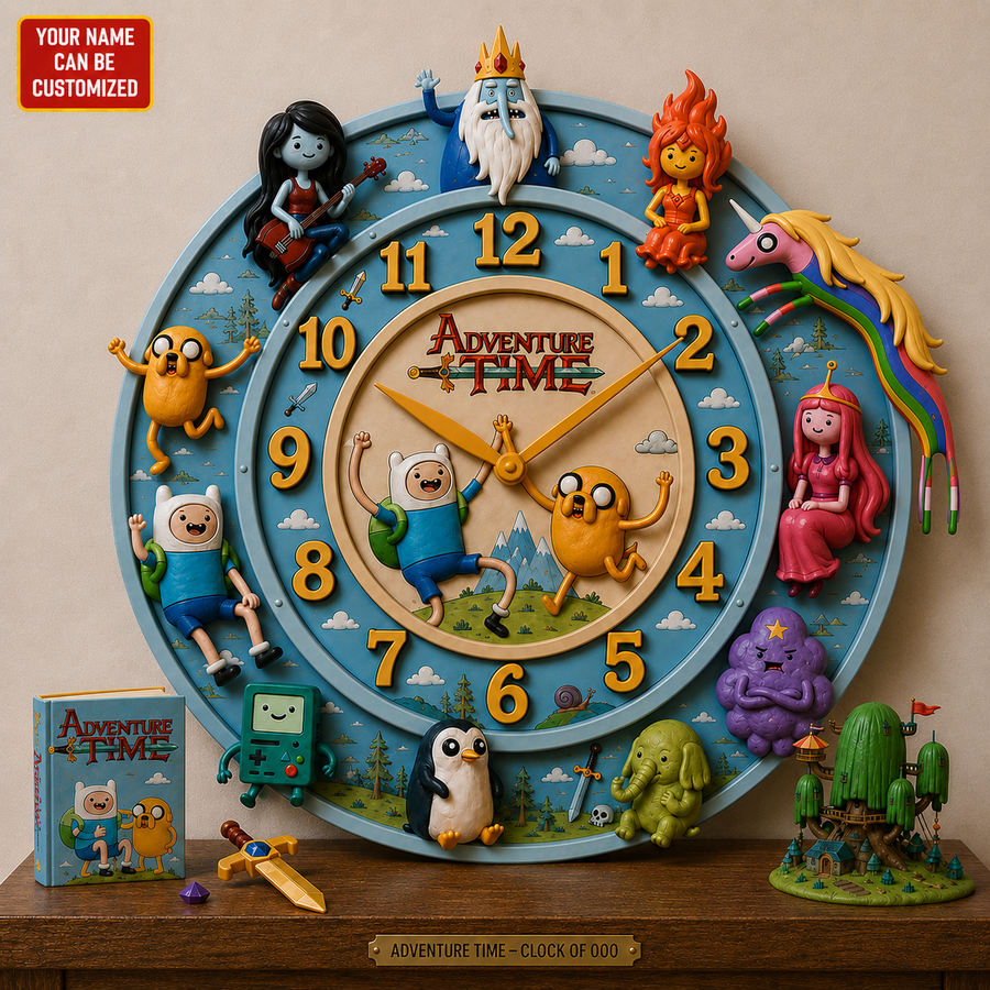 Personalized Fantasy Adventure Hanging Wall Clock - Personalized Gifts For Cartoon Lovers