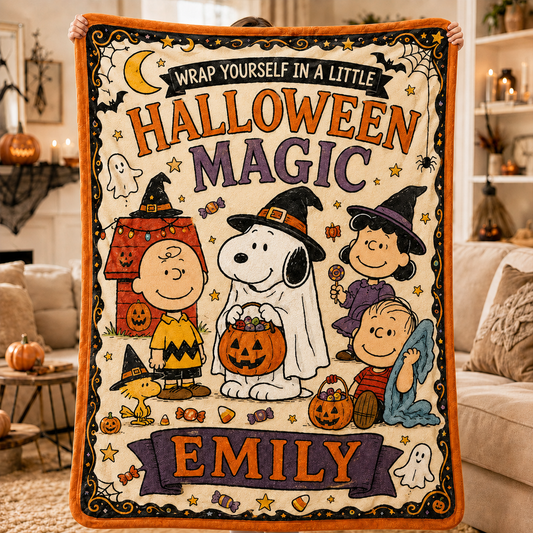 Personalized Comic Friends Blanket – Custom Name Gift