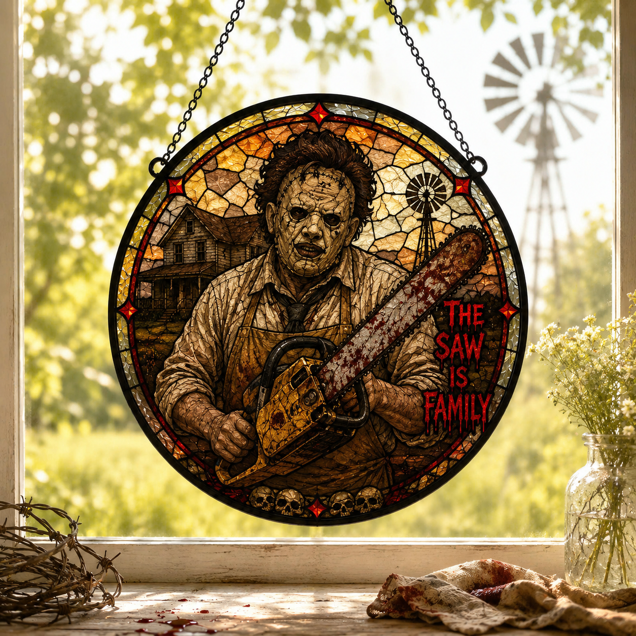 Horror Legends Halloween Suncatcher - Creepy Characters Acrylic Gift