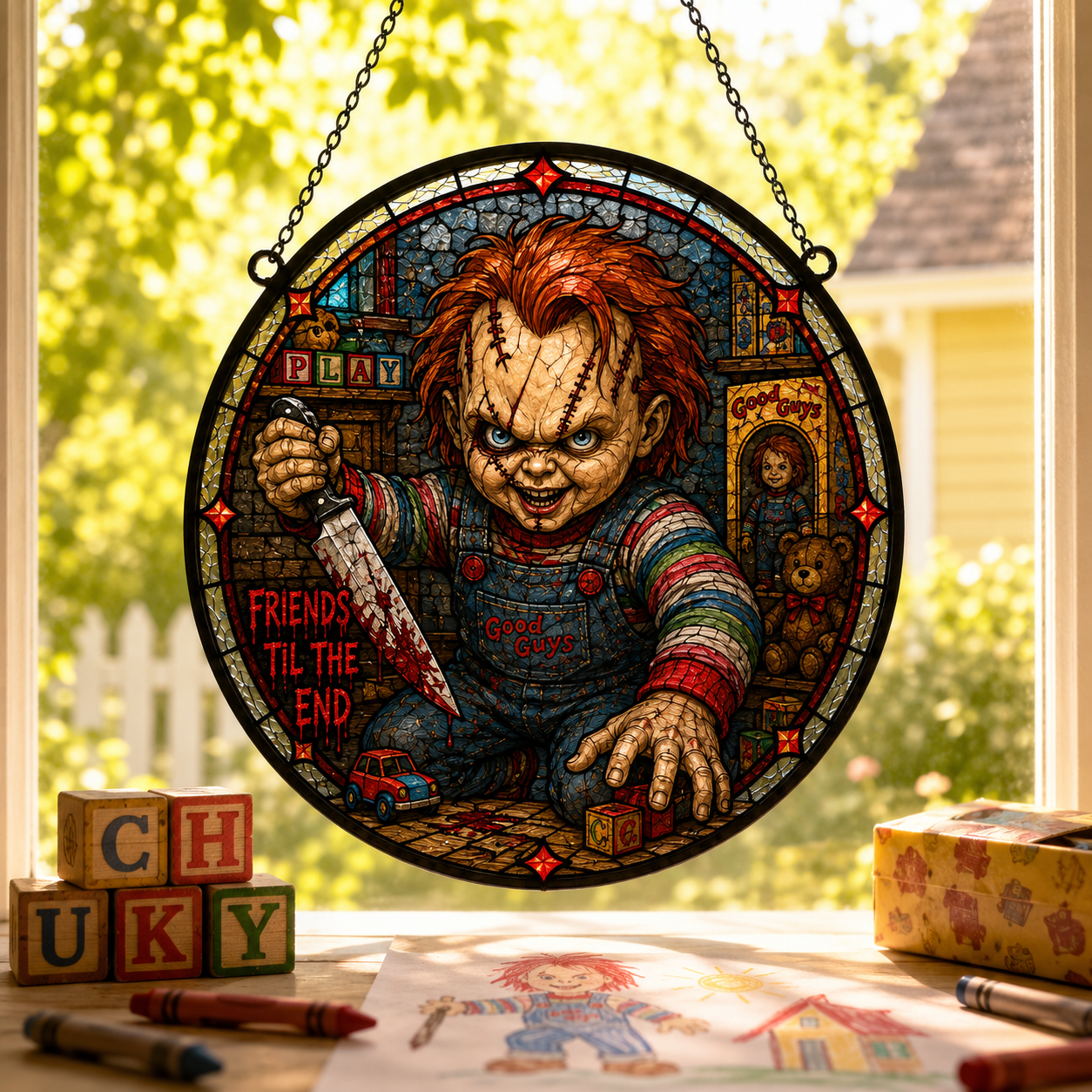 Horror Legends Halloween Suncatcher - Creepy Characters Acrylic Gift