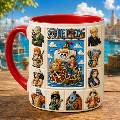 Anime Pirate Crew Mug – Adventure Sailing Character Coffee Cup, Ocean Explorer Gift for Fans
