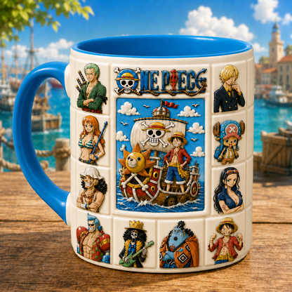 Anime Pirate Crew Mug – Adventure Sailing Character Coffee Cup, Ocean Explorer Gift for Fans
