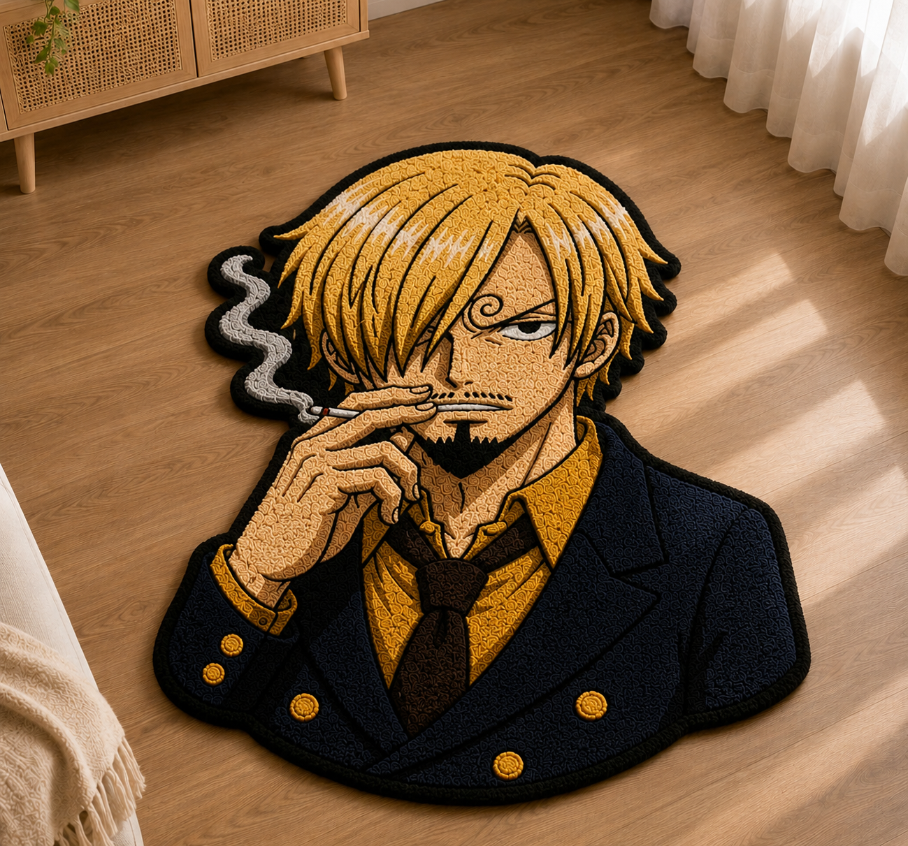 Straw Hat Fighter Tufted Rug - Anime Pỉrates Personalized Doormat Gift
