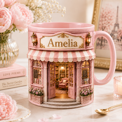 Personalized Book Lover Mug – Custom Bookshop Coffee Mug with Name
