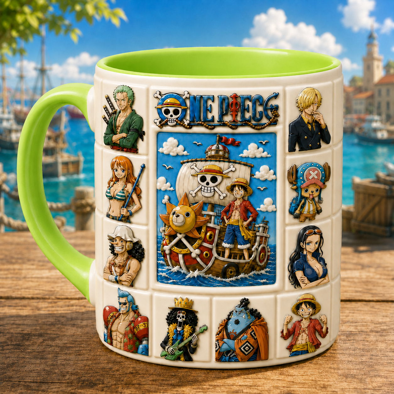 Anime Pirate Crew Mug – Adventure Sailing Character Coffee Cup, Ocean Explorer Gift for Fans