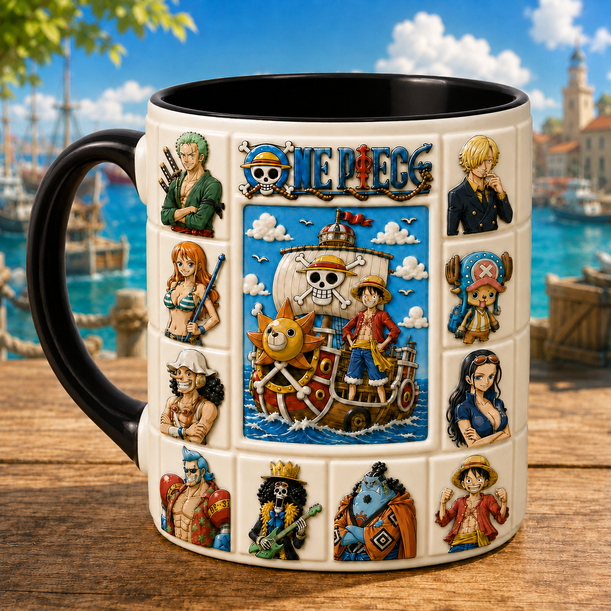 Anime Pirate Crew Mug – Adventure Sailing Character Coffee Cup, Ocean Explorer Gift for Fans