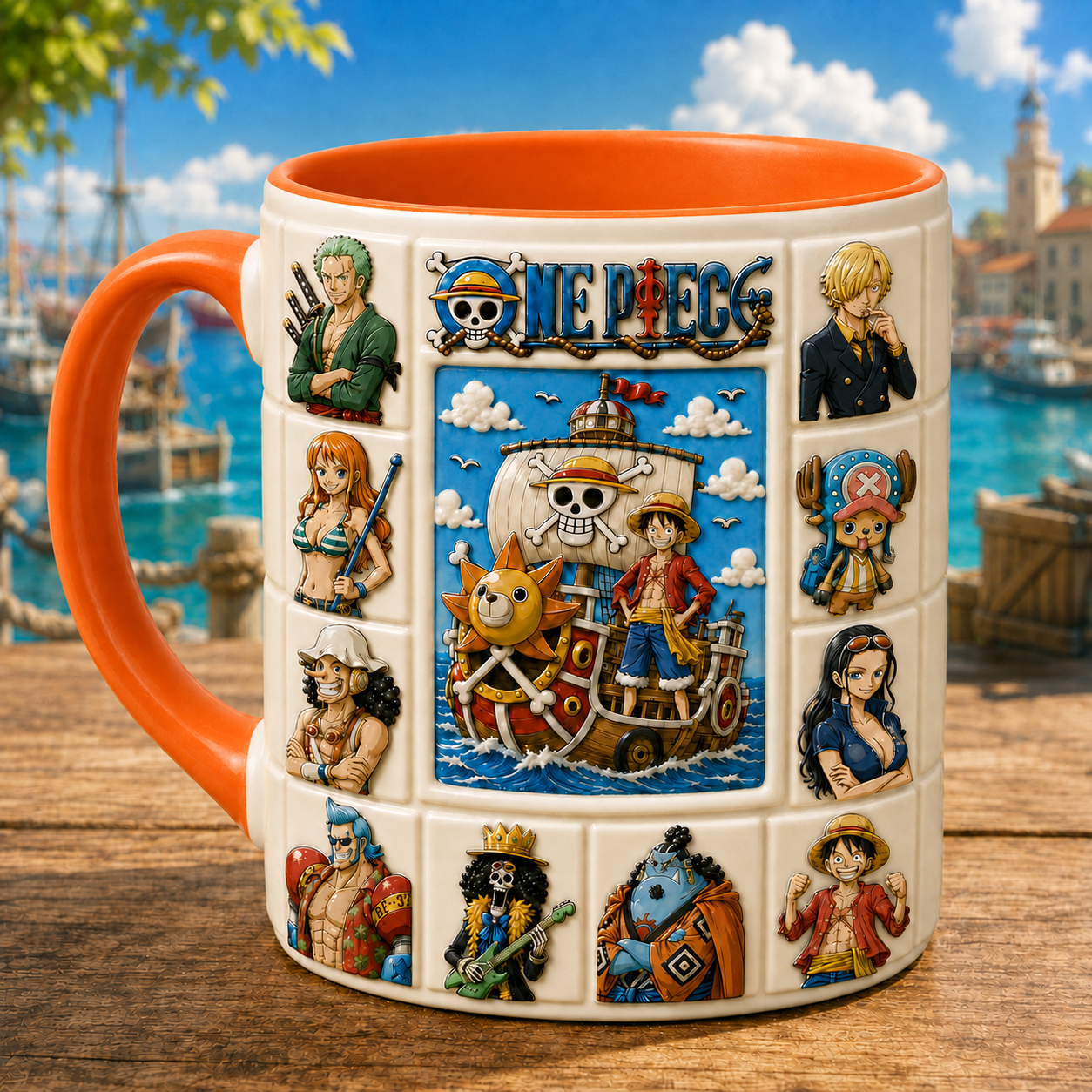 Anime Pirate Crew Mug – Adventure Sailing Character Coffee Cup, Ocean Explorer Gift for Fans