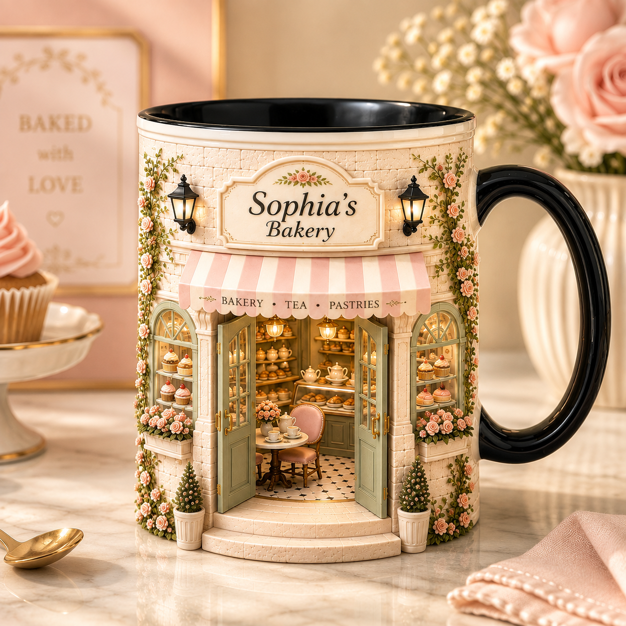 Personalized Baking Lover Mug – Custom Bakery Coffee Mug with Name