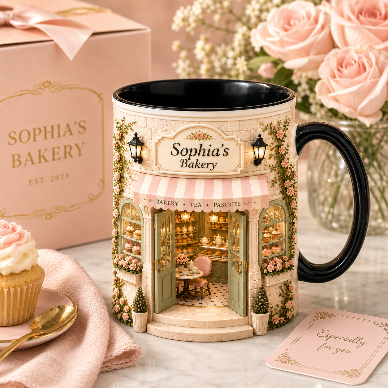 Personalized Baking Lover Mug – Custom Bakery Coffee Mug with Name