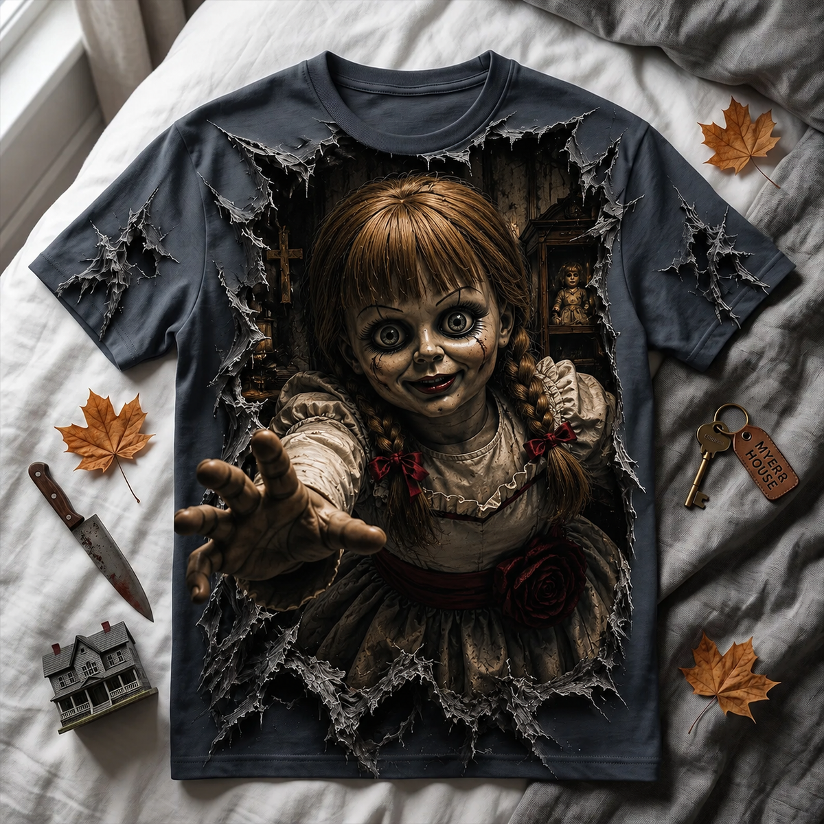 Halloween Horror Characters T-Shirt – Creepy Graphic Tee